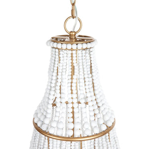 Sierra Beaded Chandelier - Gold/White.