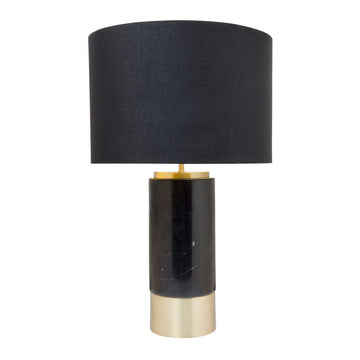 House Journey Table Lamp Paola Marble Table Lamp - Black w Black Shade