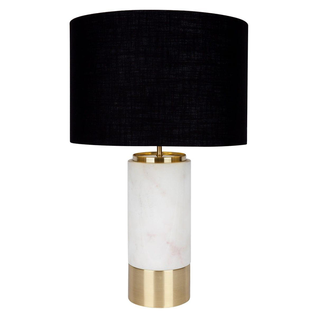 House Journey Table Lamp Paola Marble Table Lamp - White w Black Shade