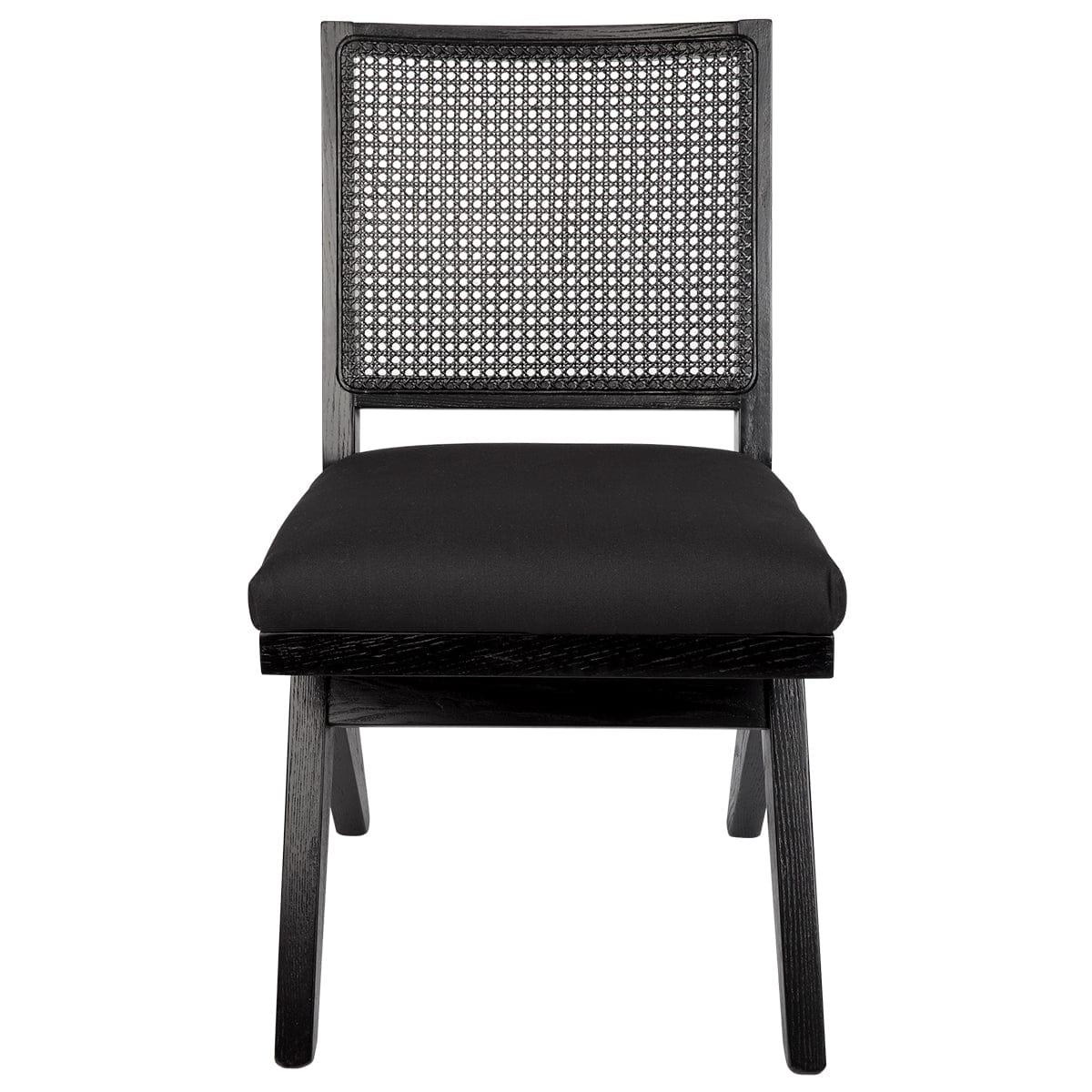The Imperial Rattan Black Dining Chair - Black Linen.