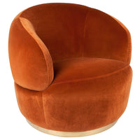 Tubby Swivel Occasional Chair - Caramel Velvet.