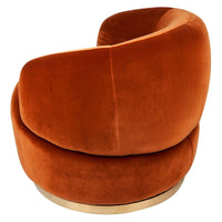 Tubby Swivel Occasional Chair - Caramel Velvet.