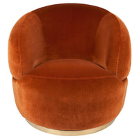Tubby Swivel Occasional Chair - Caramel Velvet.