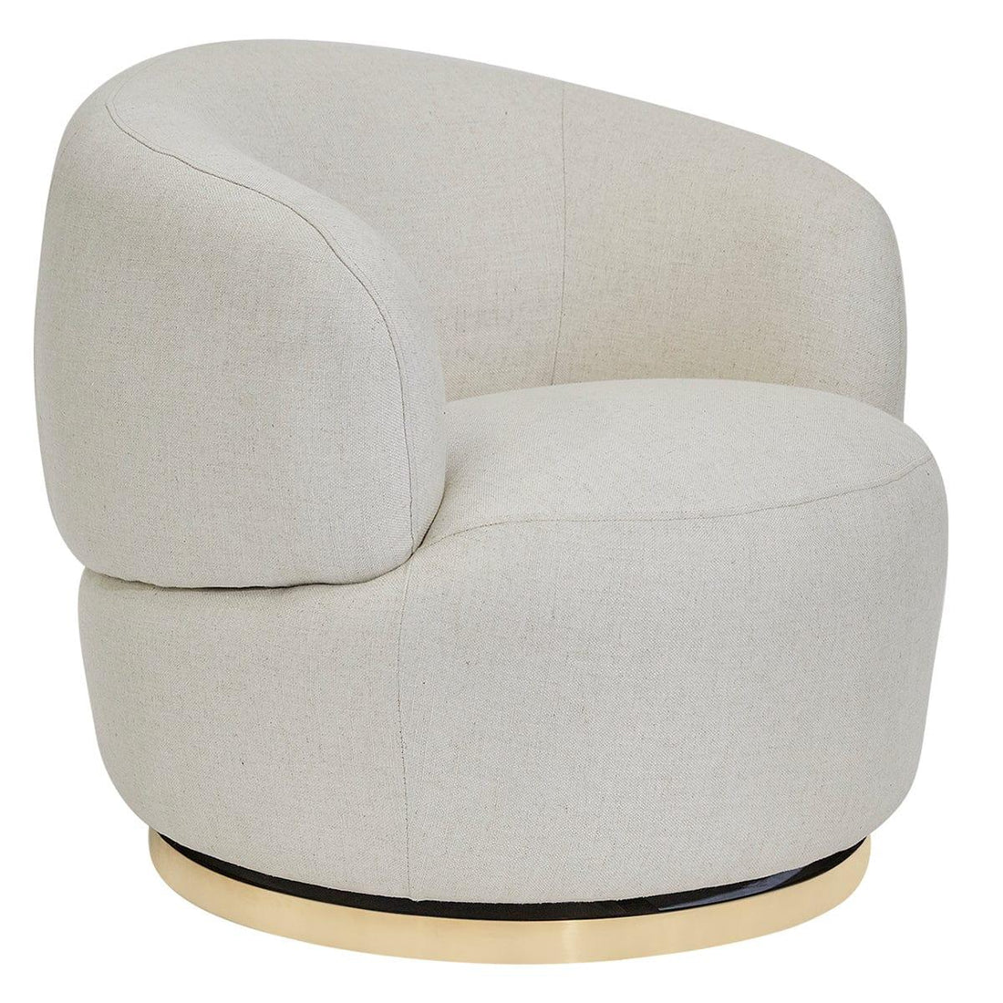 Tubby Swivel Occasional Chair - Natural Linen.