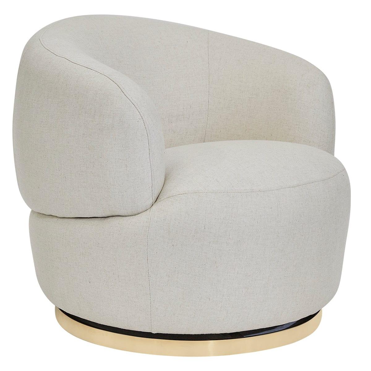 Tubby Swivel Occasional Chair - Natural Linen.