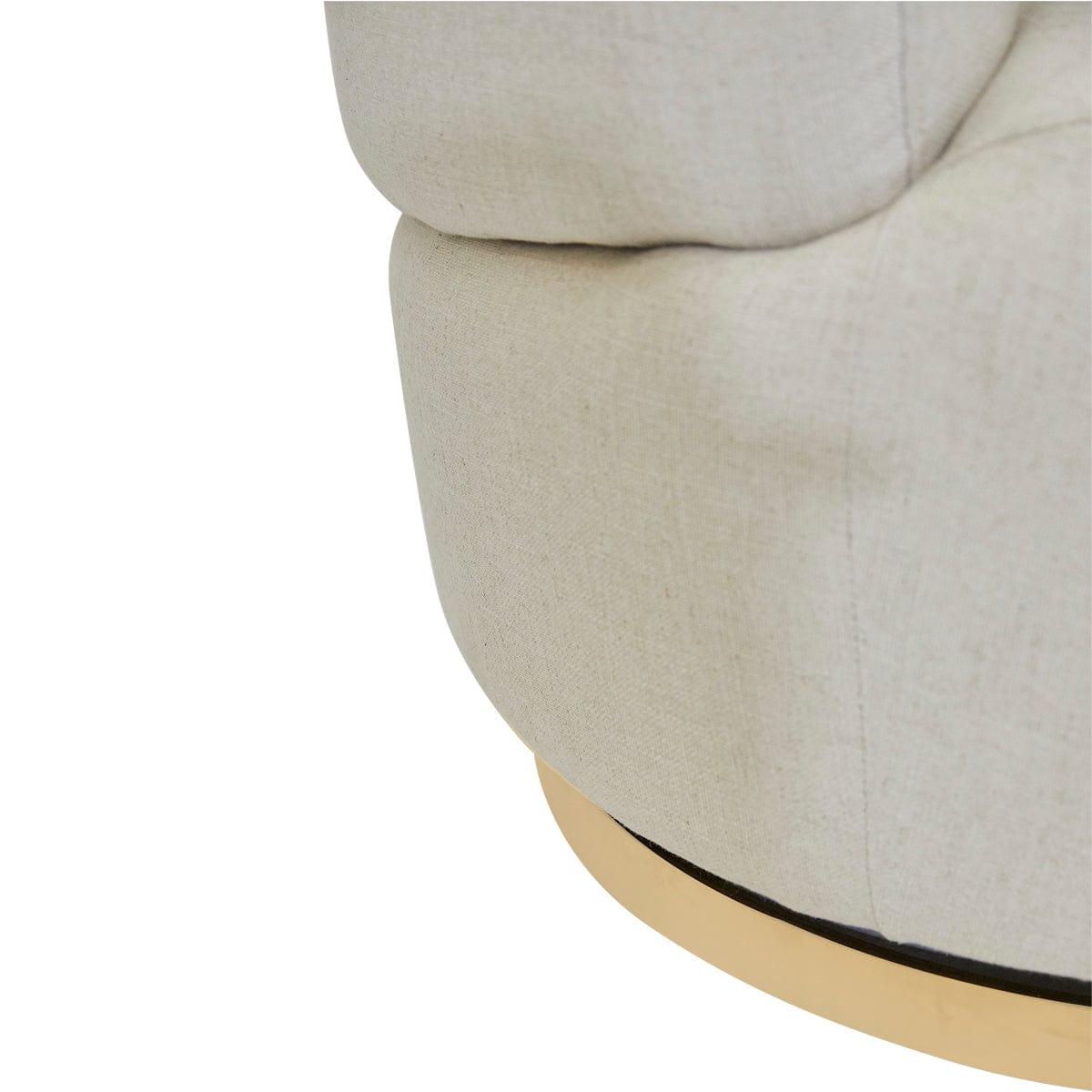 Tubby Swivel Occasional Chair - Natural Linen.