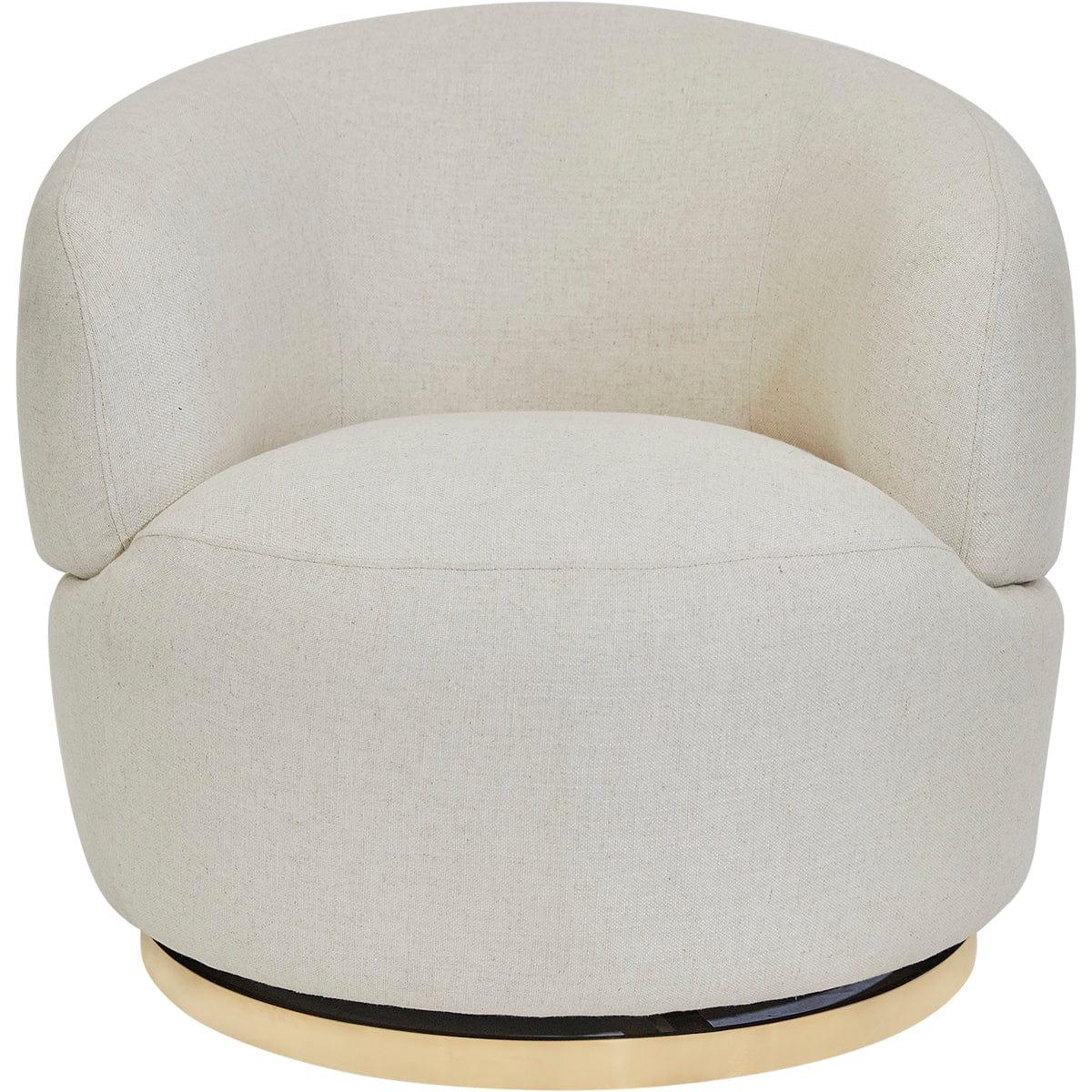 Tubby Swivel Occasional Chair - Natural Linen.