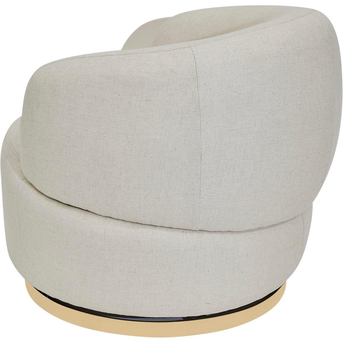 Tubby Swivel Occasional Chair - Natural Linen.