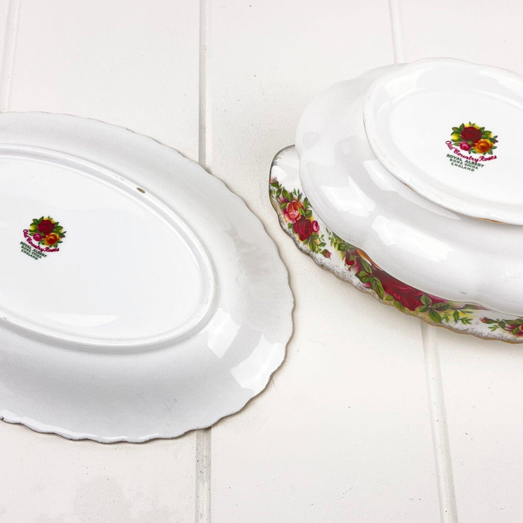 Royal Albert Old Country Roses Gravy Boat & Underplate.