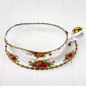 Royal Albert Old Country Roses Gravy Boat & Underplate.