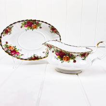 Load image into Gallery viewer, Royal Albert Old Country Roses Gravy Boat &amp; Underplate.
