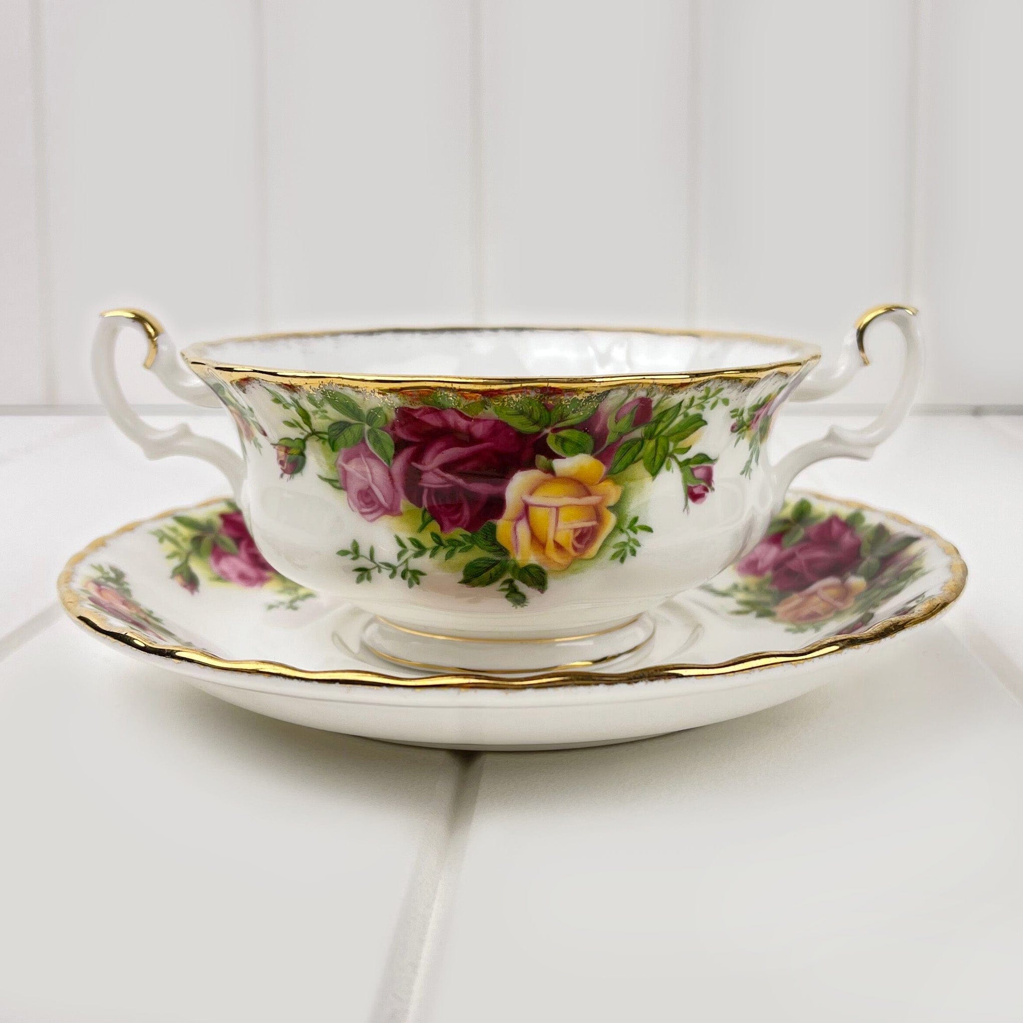 Royal Albert Bone China Royal Albert Old Country Roses Soup Coupe and Underplate