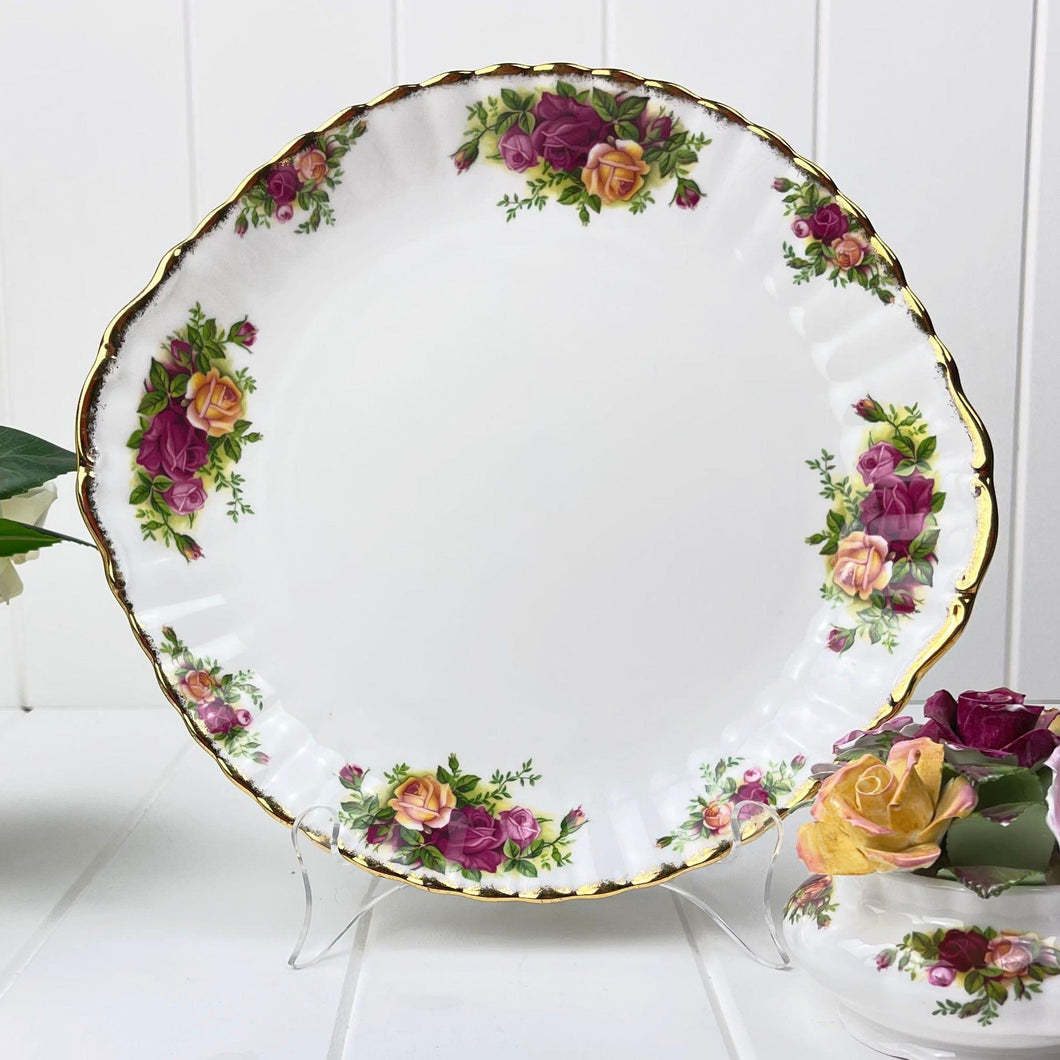 Royal Albert Old Country Roses Tabbed Cake Plate.