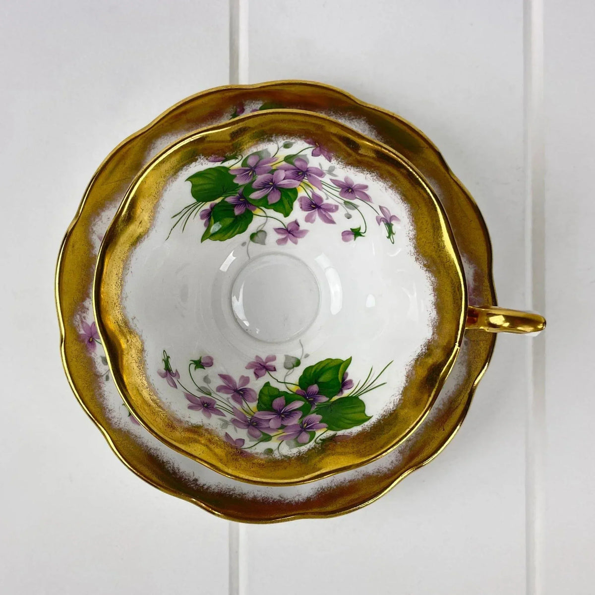 Royal Albert Bone China Royal Albert Treasure Chest Purple Violets Duo