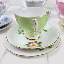 Load image into Gallery viewer, Royal Albert Bone China Royal Standard Harlequin Apple Green Dogwood - 2440 Duo
