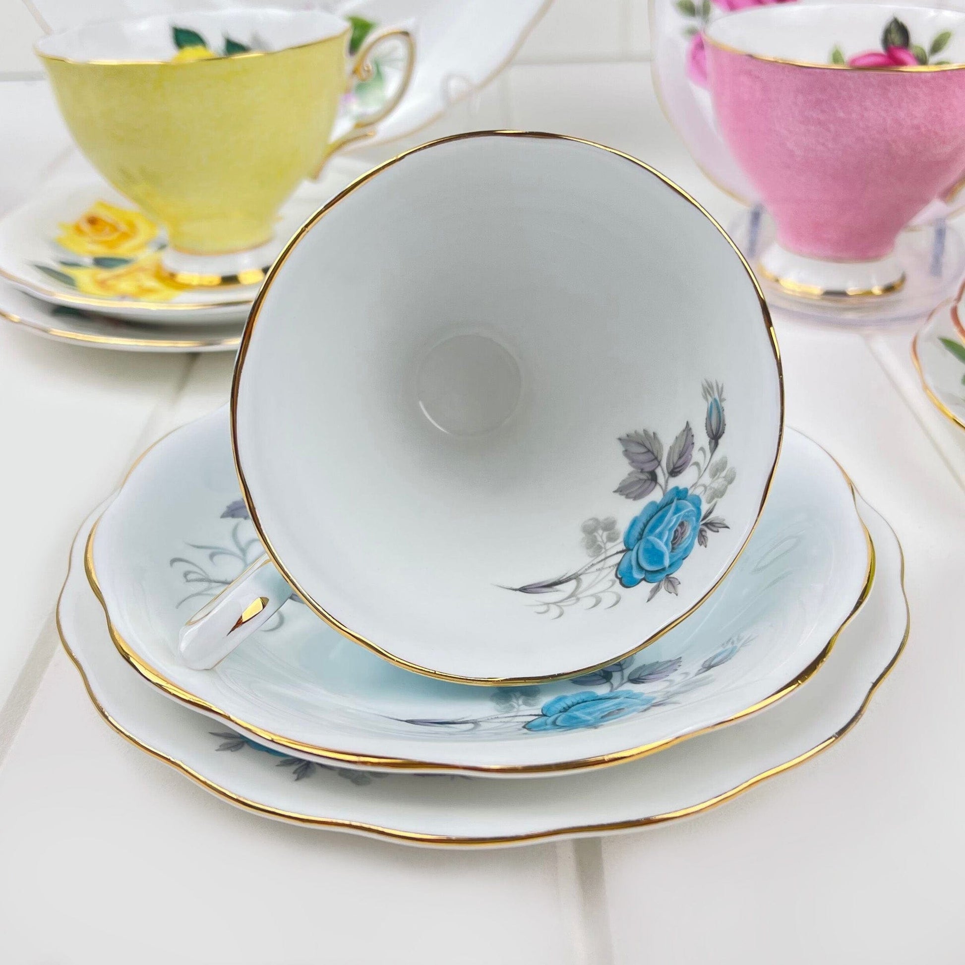 Royal Albert Bone China Royal Standard Harlequin Turquoise  - 2436 Trio