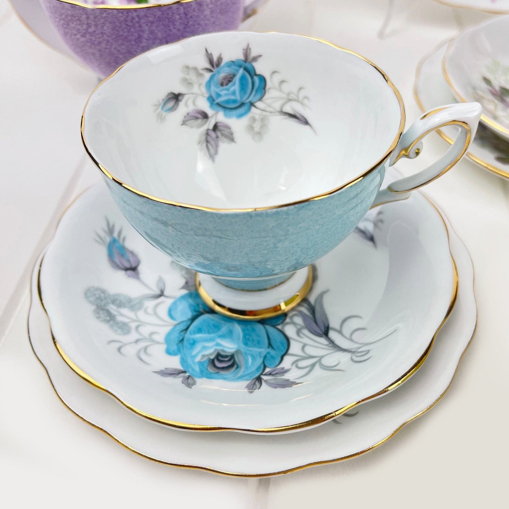 Royal Albert Bone China Royal Standard Harlequin Turquoise  - 2436 Trio